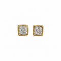 Princess-Cut Diamond Cluster Earrings