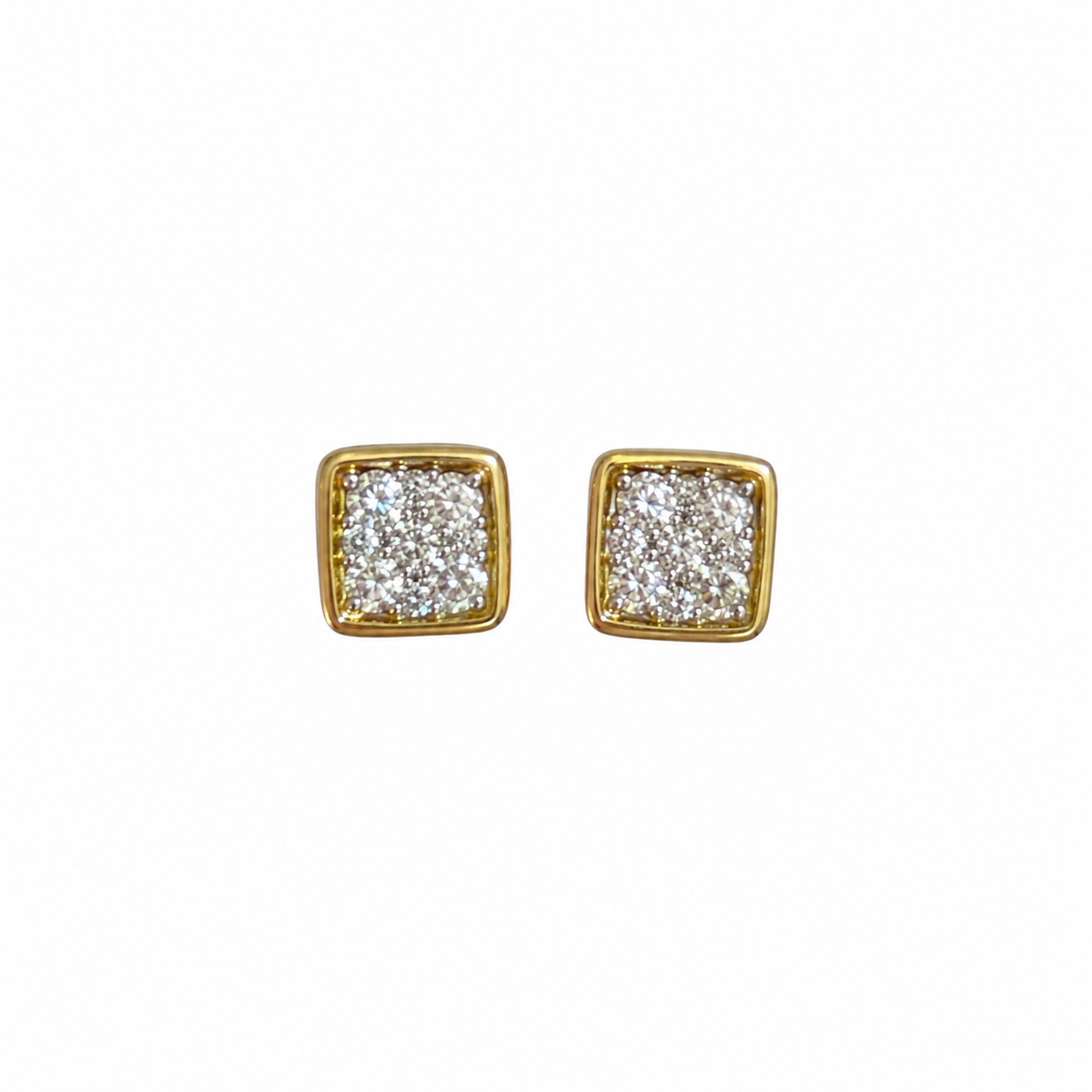 Princess-Cut Diamond Cluster Earrings