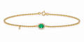 Pulsera Mini Esmeralda con Halo Diamantes