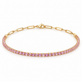 Half Tennis Bracelet Zafiro Rosa Half Paperclip