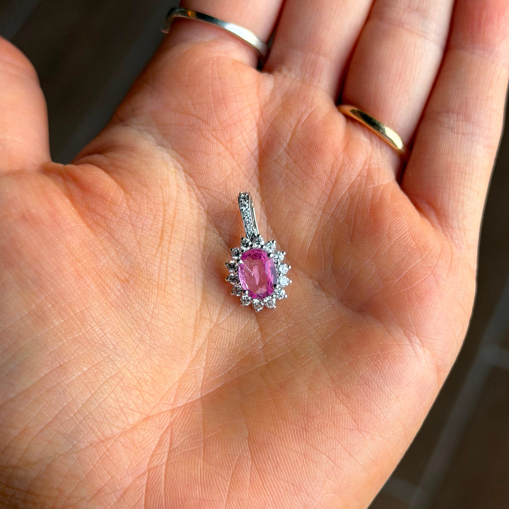 Dije / Enhancer Zafiro Rosa