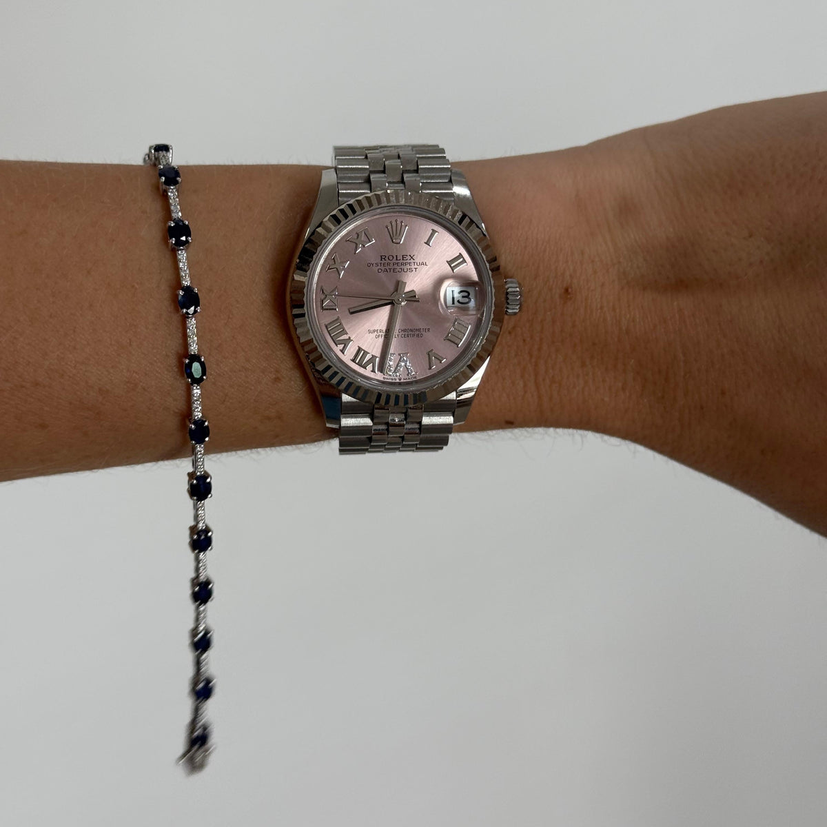 Oval-Cut Blue Sapphire Tennis Bracelet